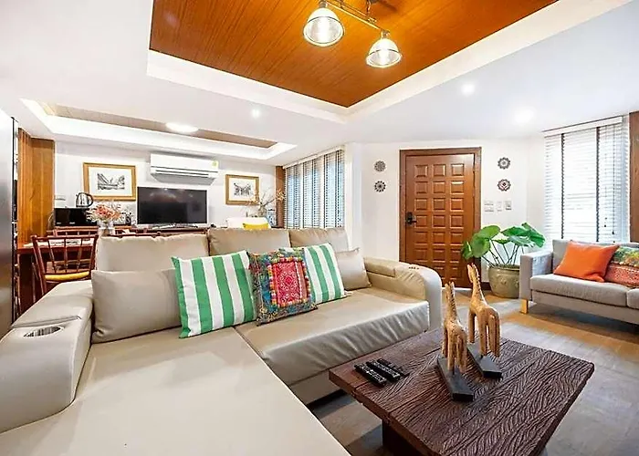 酒店 Miq Rama9 _villa 3br In City/jodd Fair/mrt/65”tv